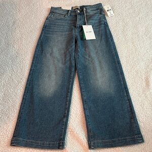 DL1961 Wide-Leg Jeans in Dark Blue Denim